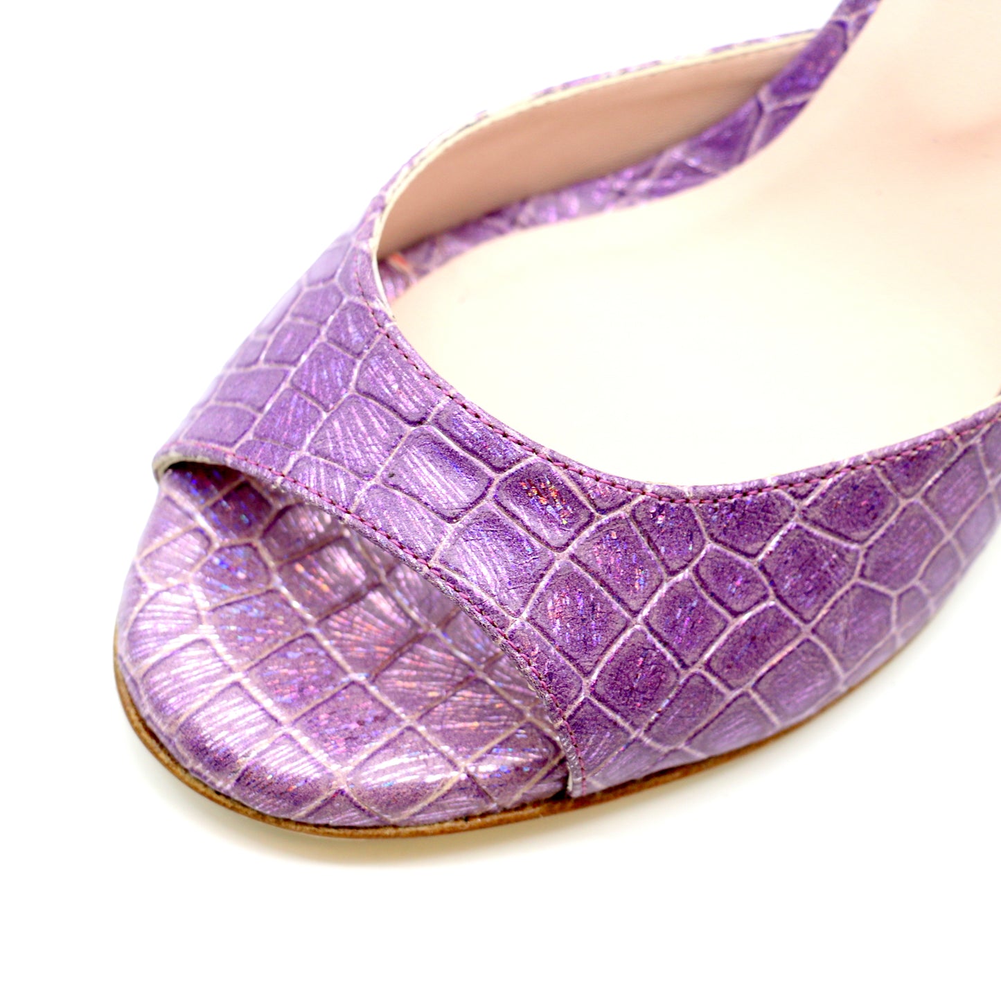 Clasico façon croco mauve talons 7cm