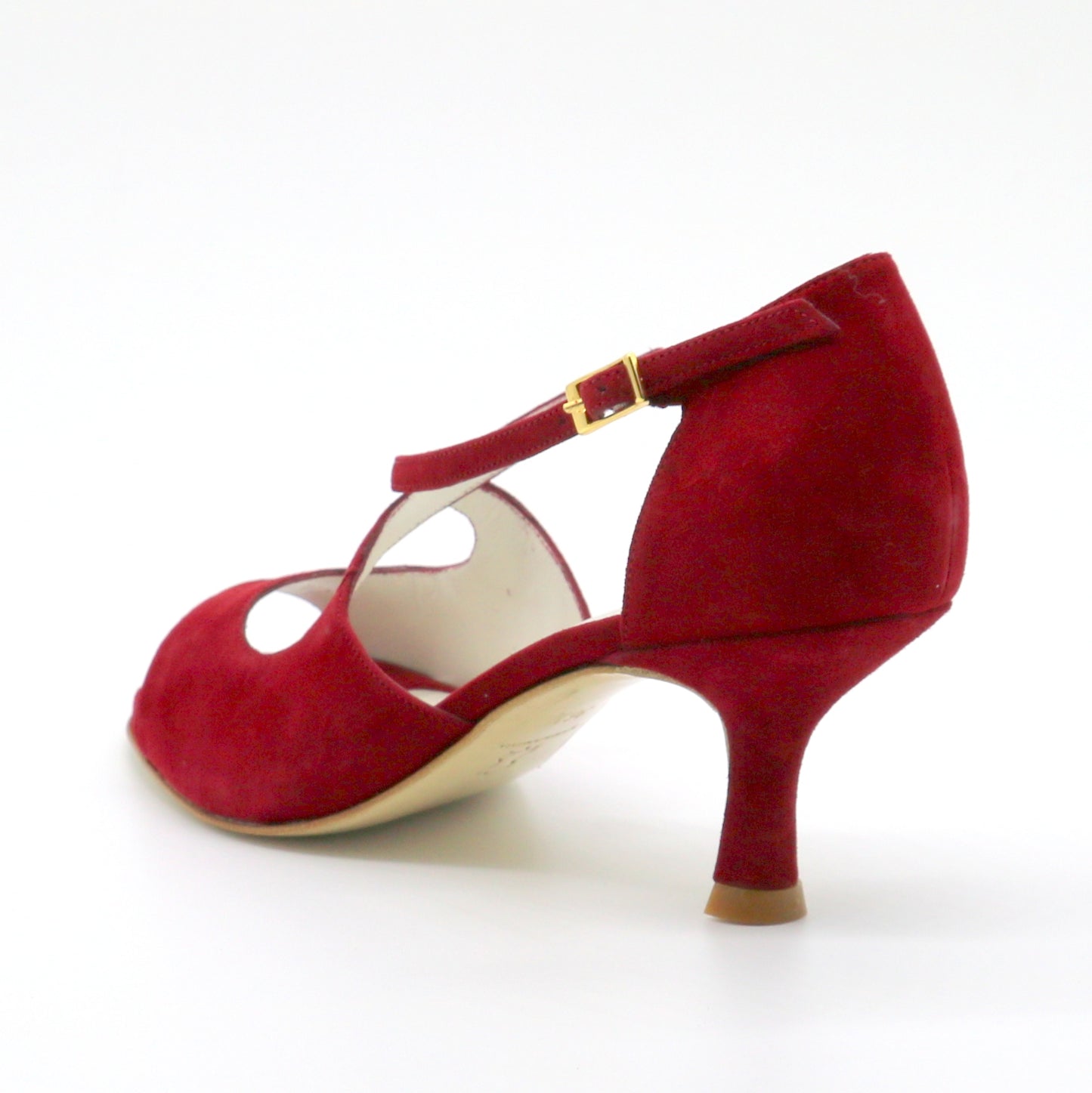 Croisé Velours rouge carmin talons 6cm