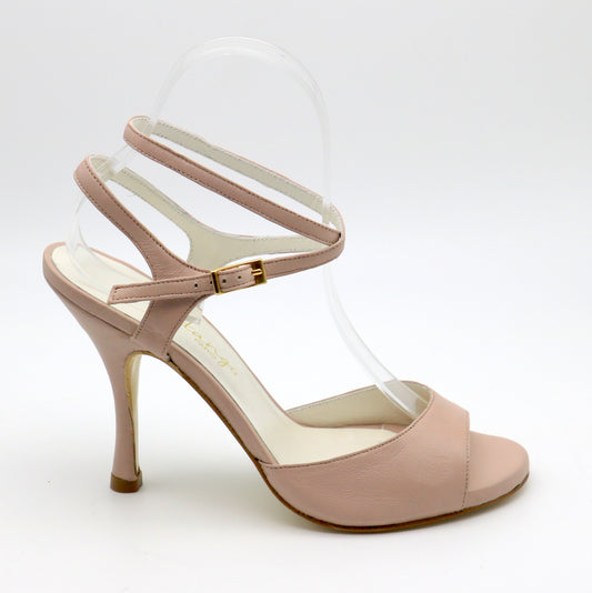 Sentimental cuir lisse nude rosé talons 9cm