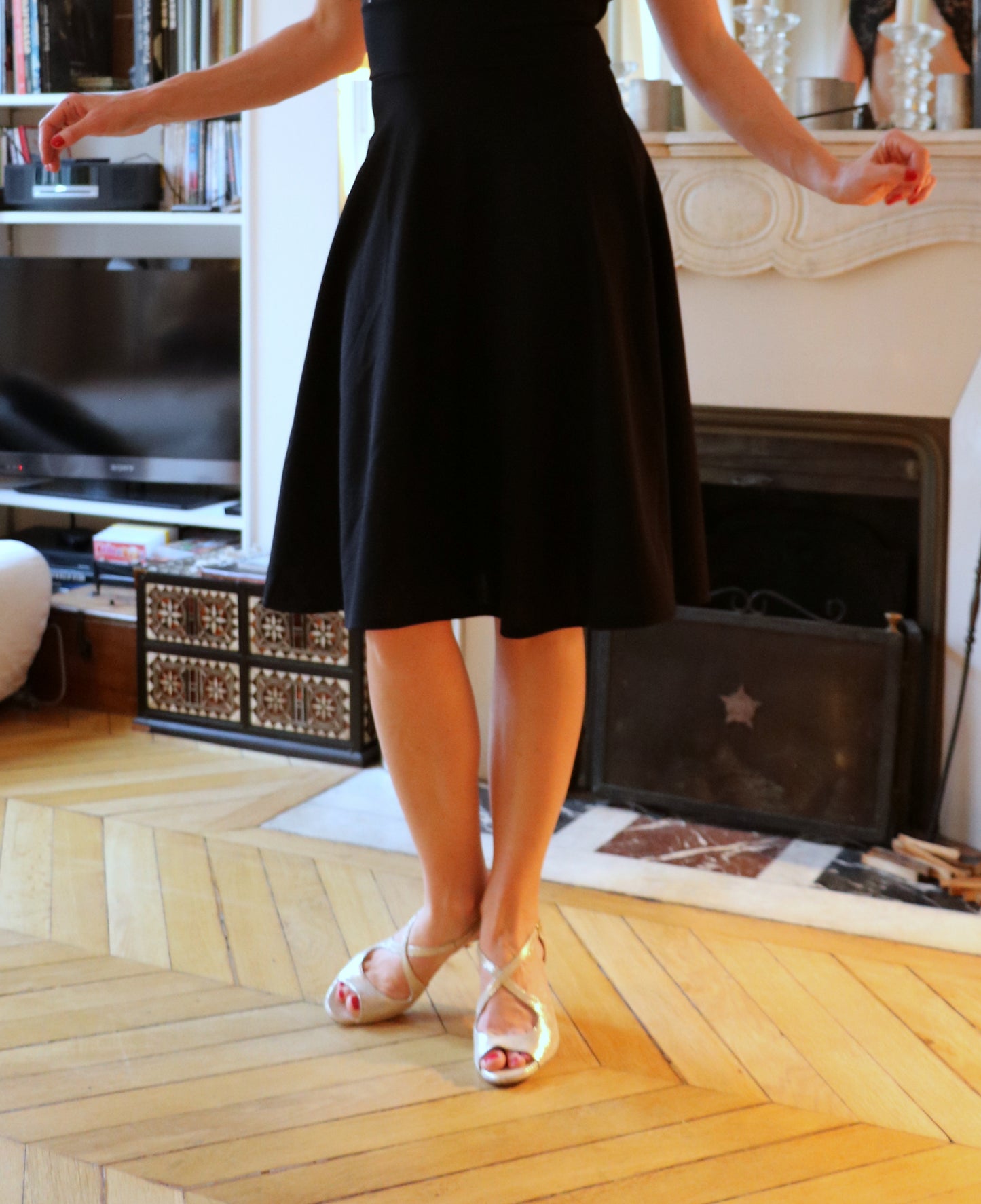 Croisé Serpent Doré talons 7cm