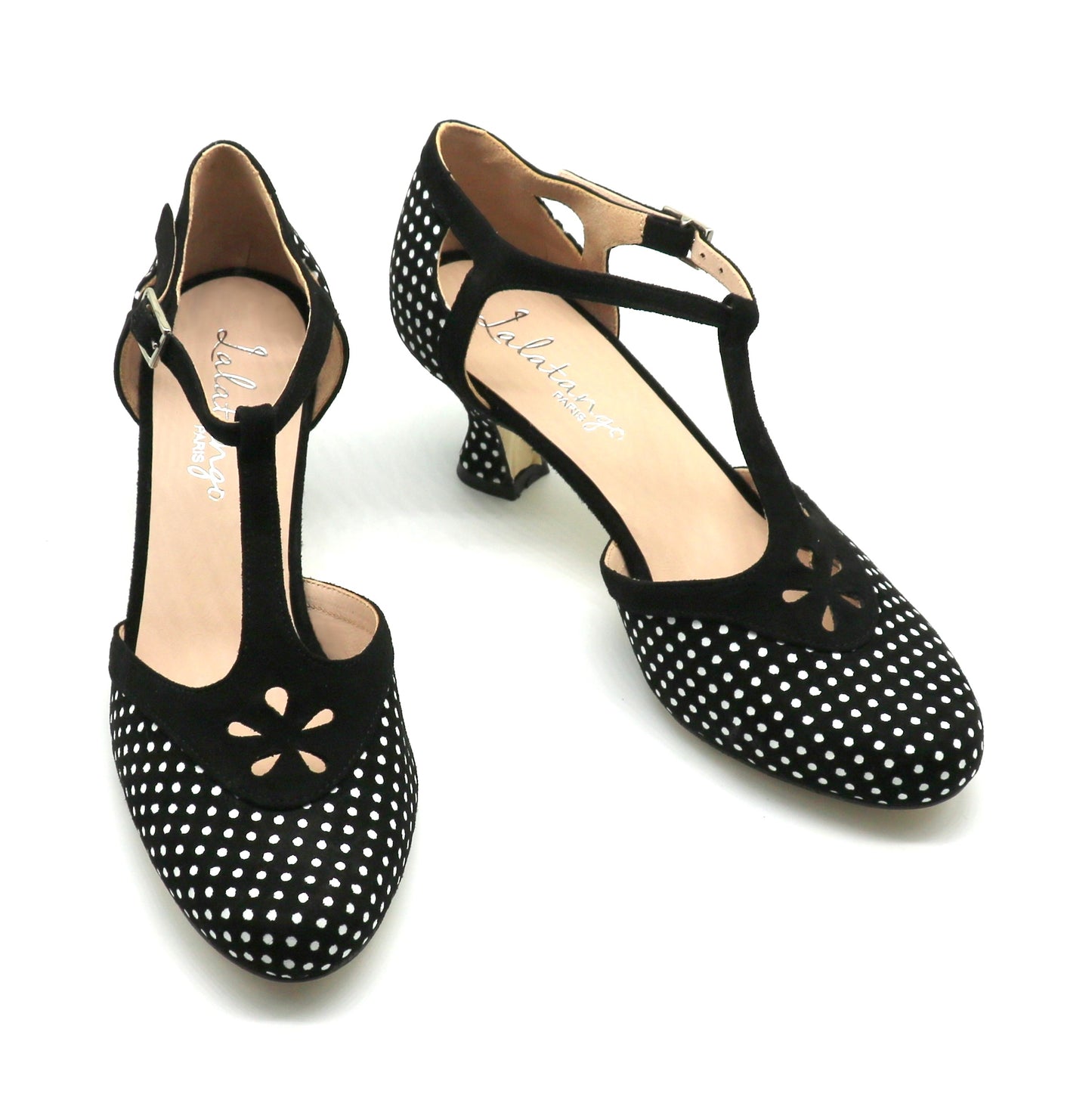 Sevilla noire à pois blancs