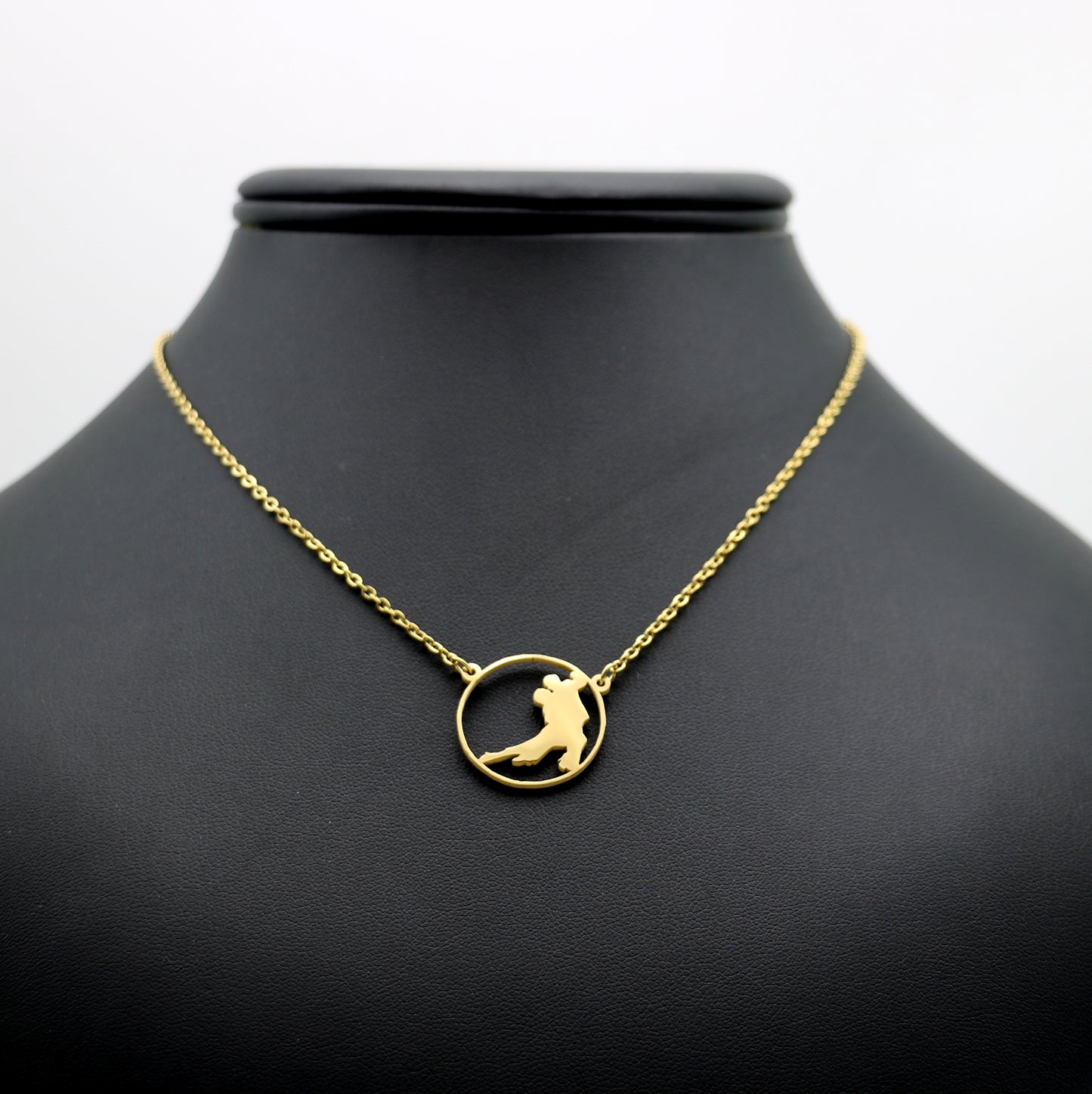 Collier médaillon danseurs de tango figure1 petit format - doré