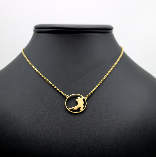 Collier médaillon danseurs de tango figure1 petit format - doré