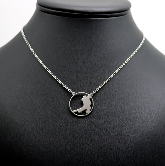 Collier médaillon danseurs de tango figure1 petit format - argenté