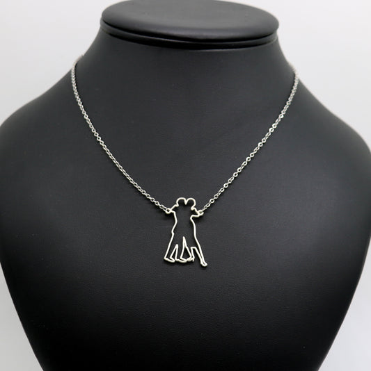 Collier danseurs de tango figure3 silhouette - argenté