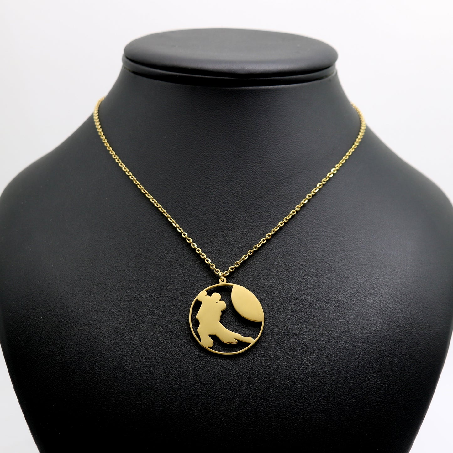 Tango dancers pendant figure1 - gold