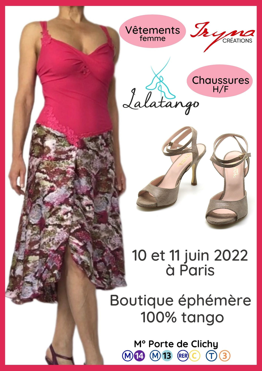 BOUTIQUE EPHEMERE : chaussures Lalatango et vêtements Iryna Créations les 10 et 11 juin à Paris