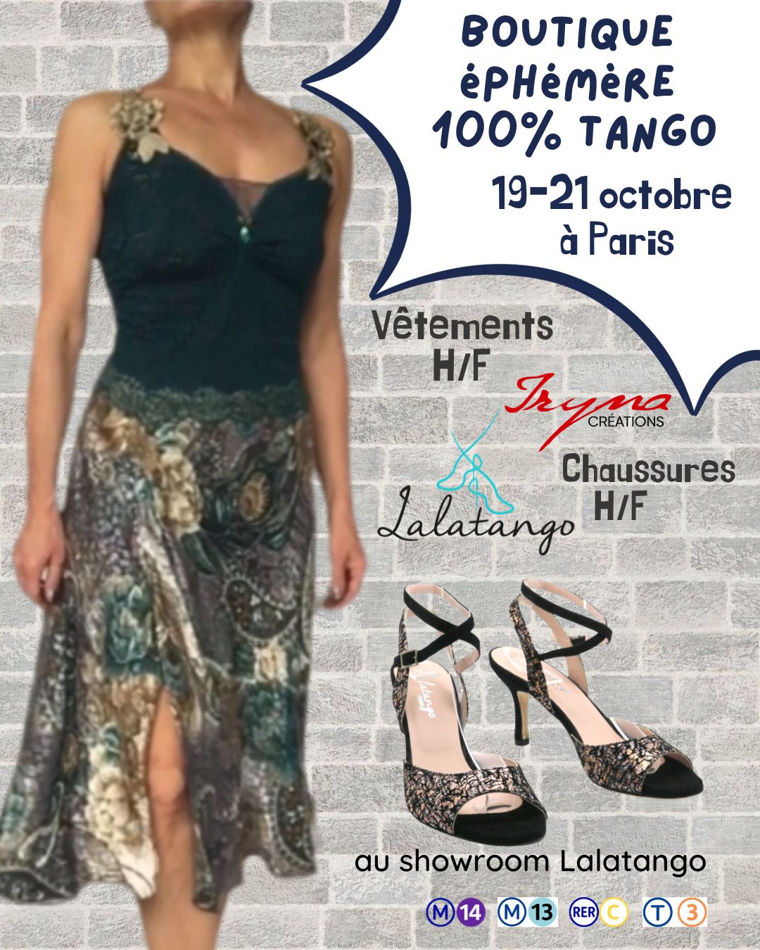 BOUTIQUE EPHEMERE : chaussures Lalatango et vêtements Iryna Créations du 19 au 21 octobre à Paris