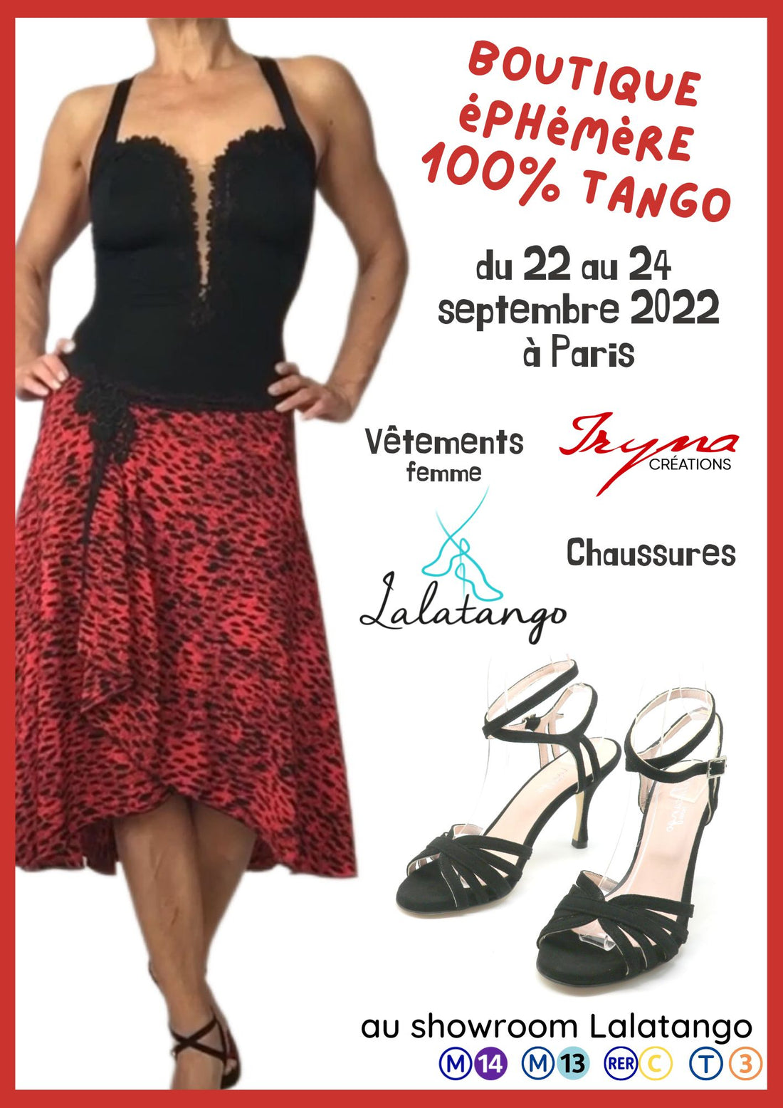 BOUTIQUE EPHEMERE : chaussures Lalatango et vêtements Iryna Créations du 22 au 24 septembre à Paris