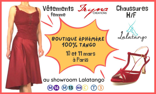 BOUTIQUE EPHEMERE : chaussures Lalatango et vêtements Iryna Créations les 10 et 11 mars à Paris