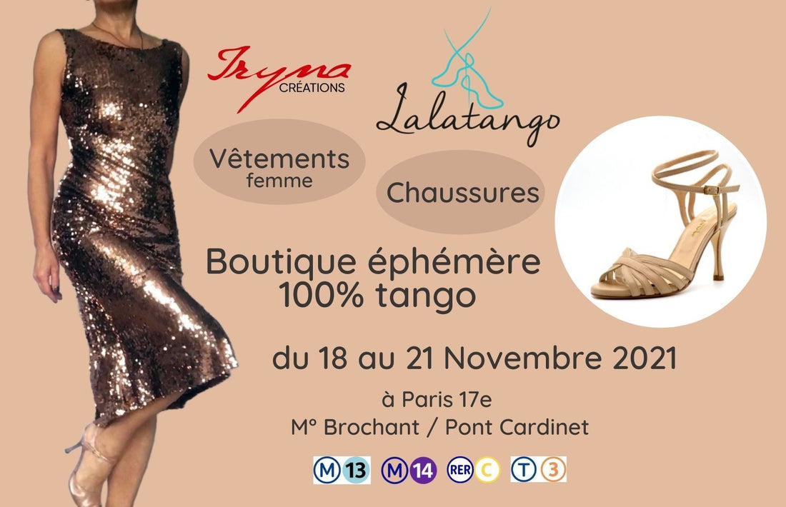 Boutique éphémère Vêtements et Chaussures tango du 18 au 21 novembre à Paris