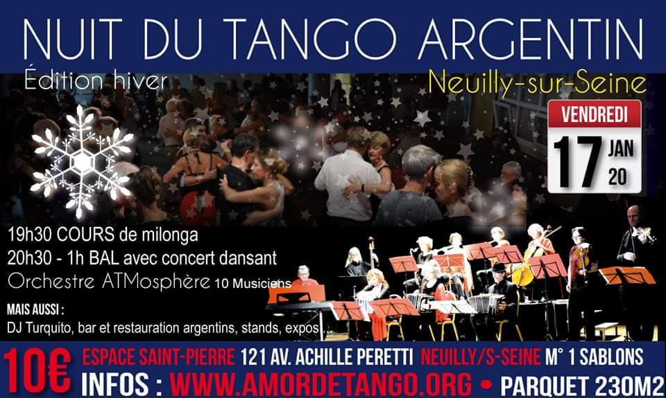 Grande Nuit du Tango de Neuilly avec expo-vente Lalatango le vendredi 17 Janvier 2020