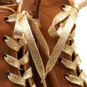 Lacets lurex or rosé