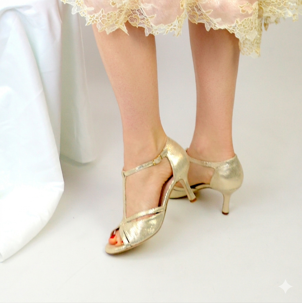 Coco façon serpent doré talons 7cm