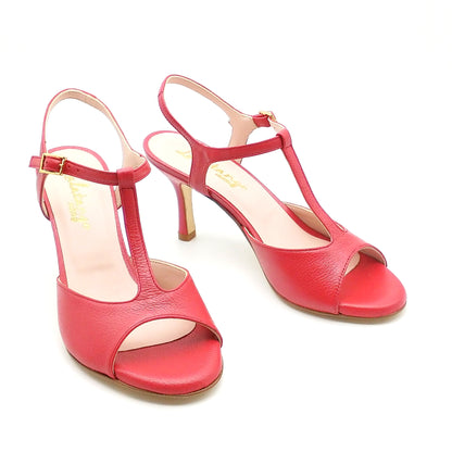 Sencillo red varnish heels 7cm