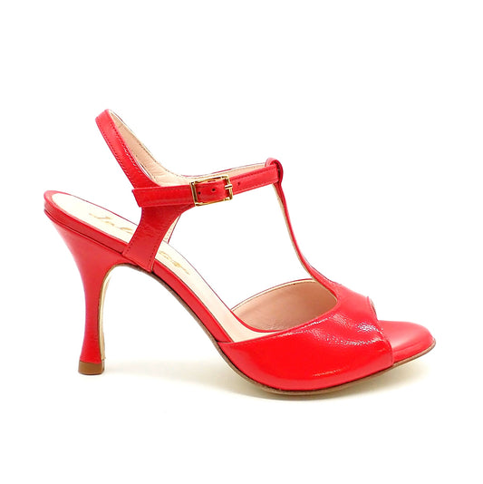 Sencillo red patent heels 8cm