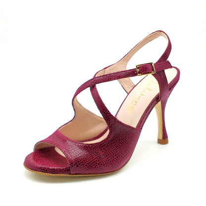 Gloria purple snake style heels 8cm 