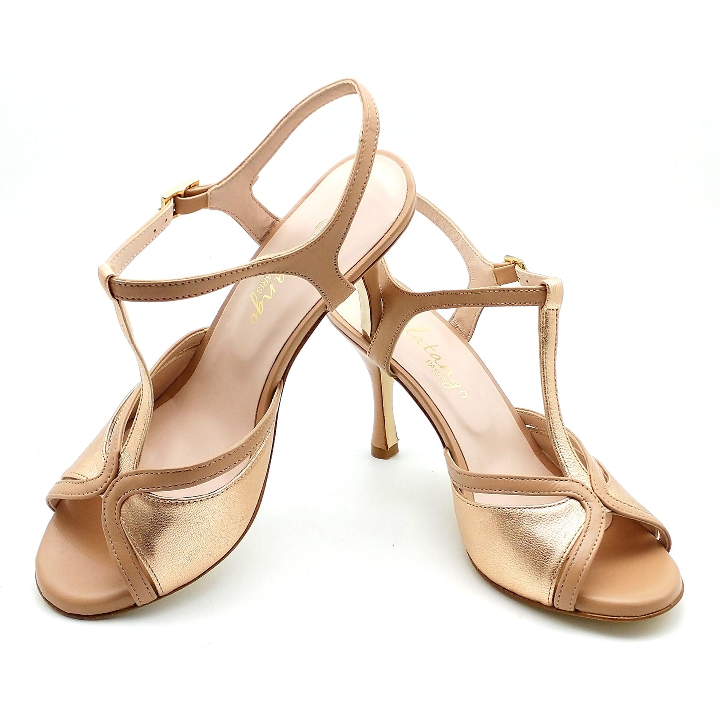 Salomé Copper and Nude heels 8cm 