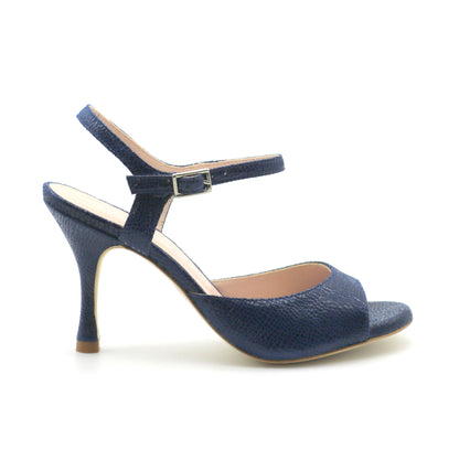Uno Night Blue reptile style heels 8cm