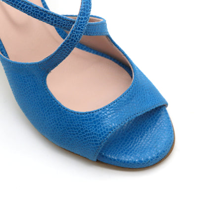 Gloria bleu lagon façon reptile talons 7cm