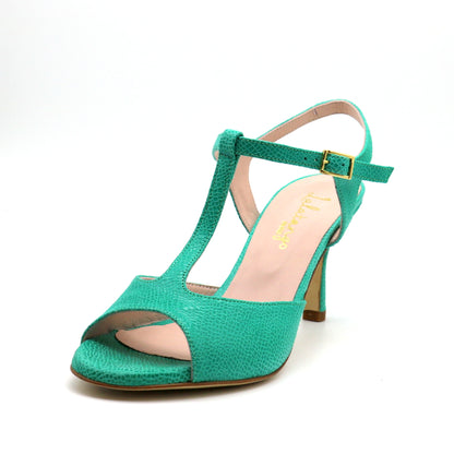 Sencillo lagoon green reptile style heels 7cm 