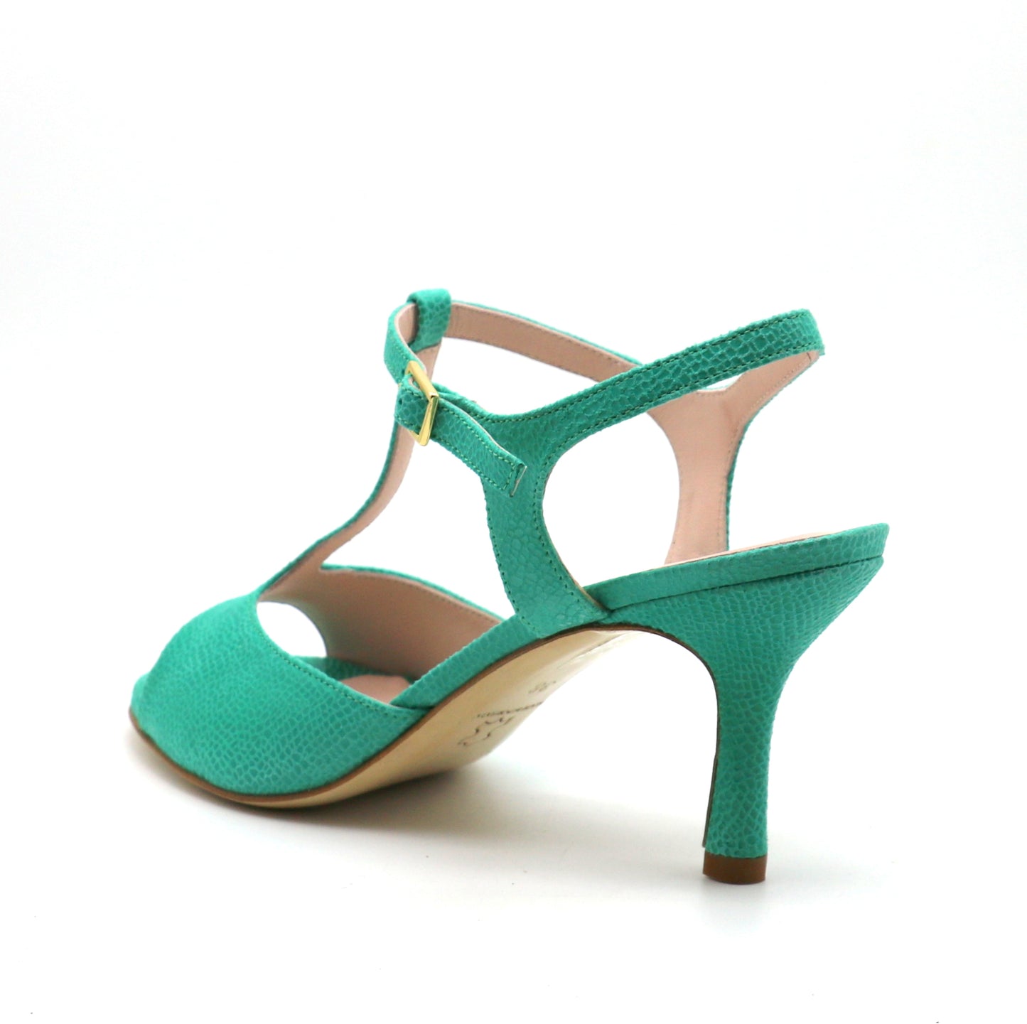 Sencillo lagoon green reptile style heels 7cm 