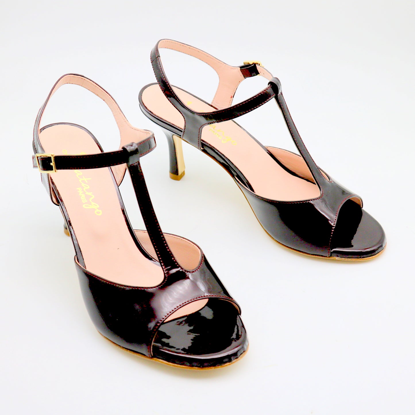 Sencillo eggplant varnish heels 7cm