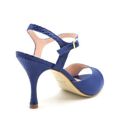 Uno Navy blue reptile style 8cm heels