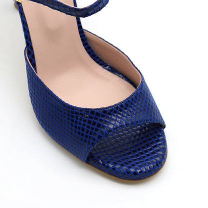 Uno Navy blue reptile style 8cm heels