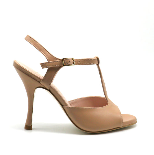 Sencillo cuir nude talons 9cm
