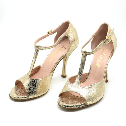 Chico or brillant façon verre brisé talons 9cm
