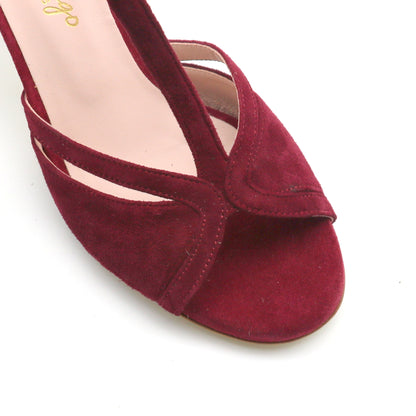 Salomé Burgundy red velvet 6cm heels
