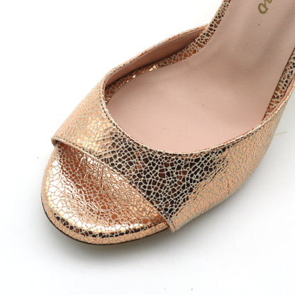 Sentimental cuivre façon verre brisé talons 8cm