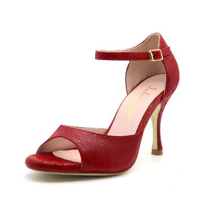 Clasico Velours Rouge façon verre brisé talons 8cm