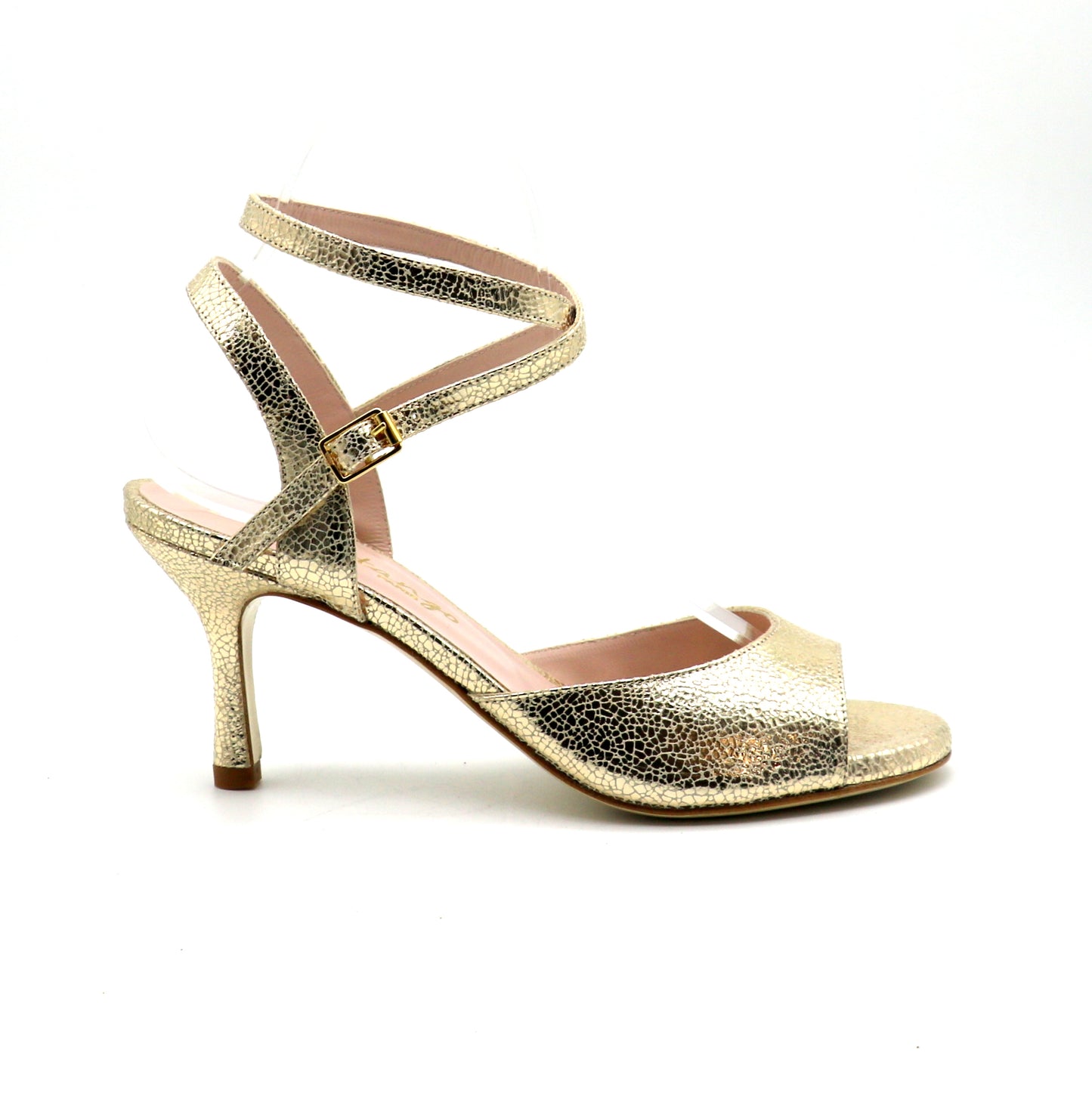 Sentimental doré brillant façon verre brisé talons 7cm