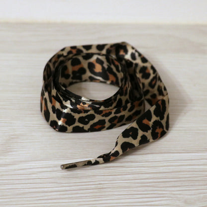 Leopard print satin laces