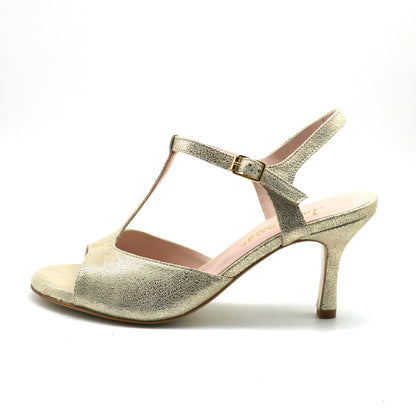 Sencillo doré satiné talons 7cm