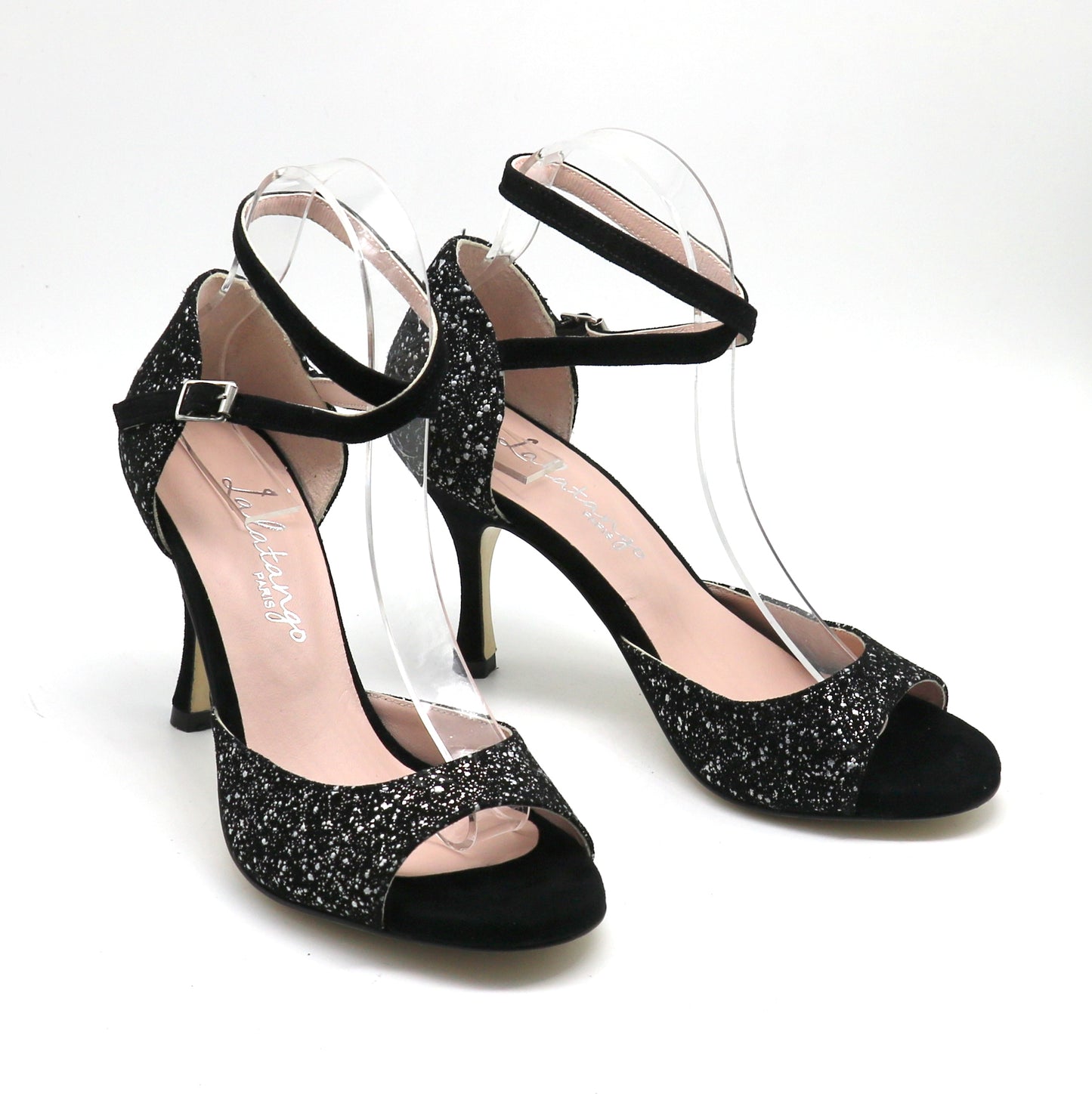 Picaflor daim noir étoilé talons 8cm