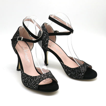 Picaflor daim noir étoilé talons 8cm