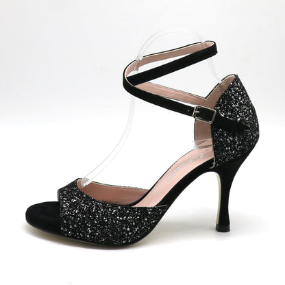 Picaflor daim noir étoilé talons 8cm