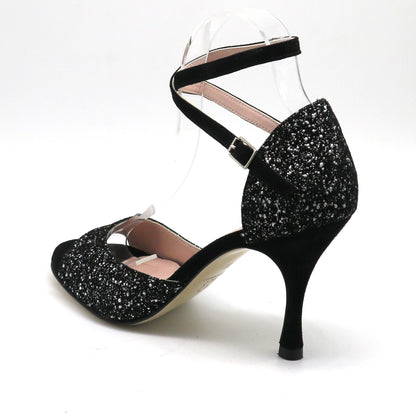 Picaflor daim noir étoilé talons 8cm