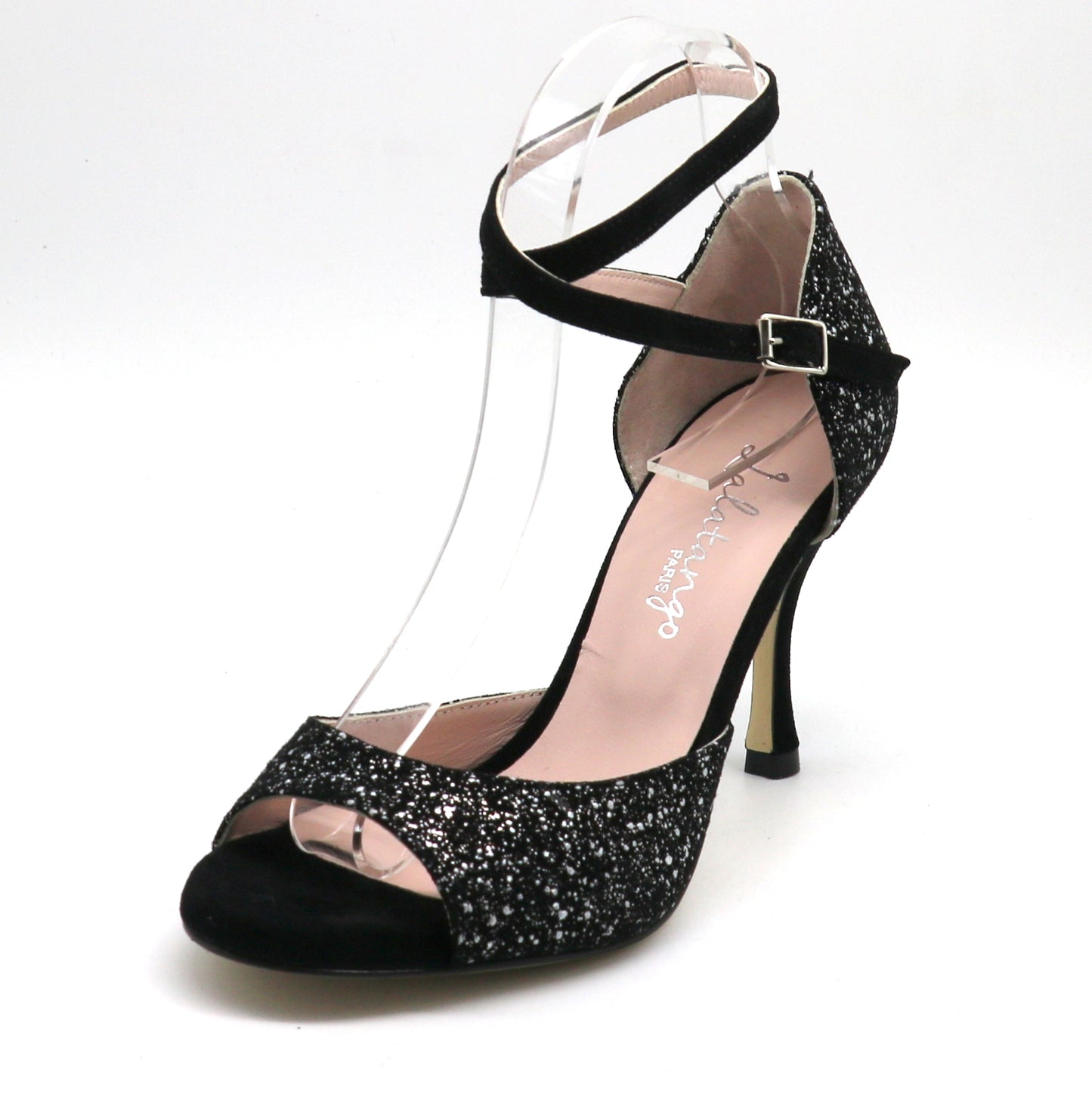 Picaflor daim noir étoilé talons 8cm