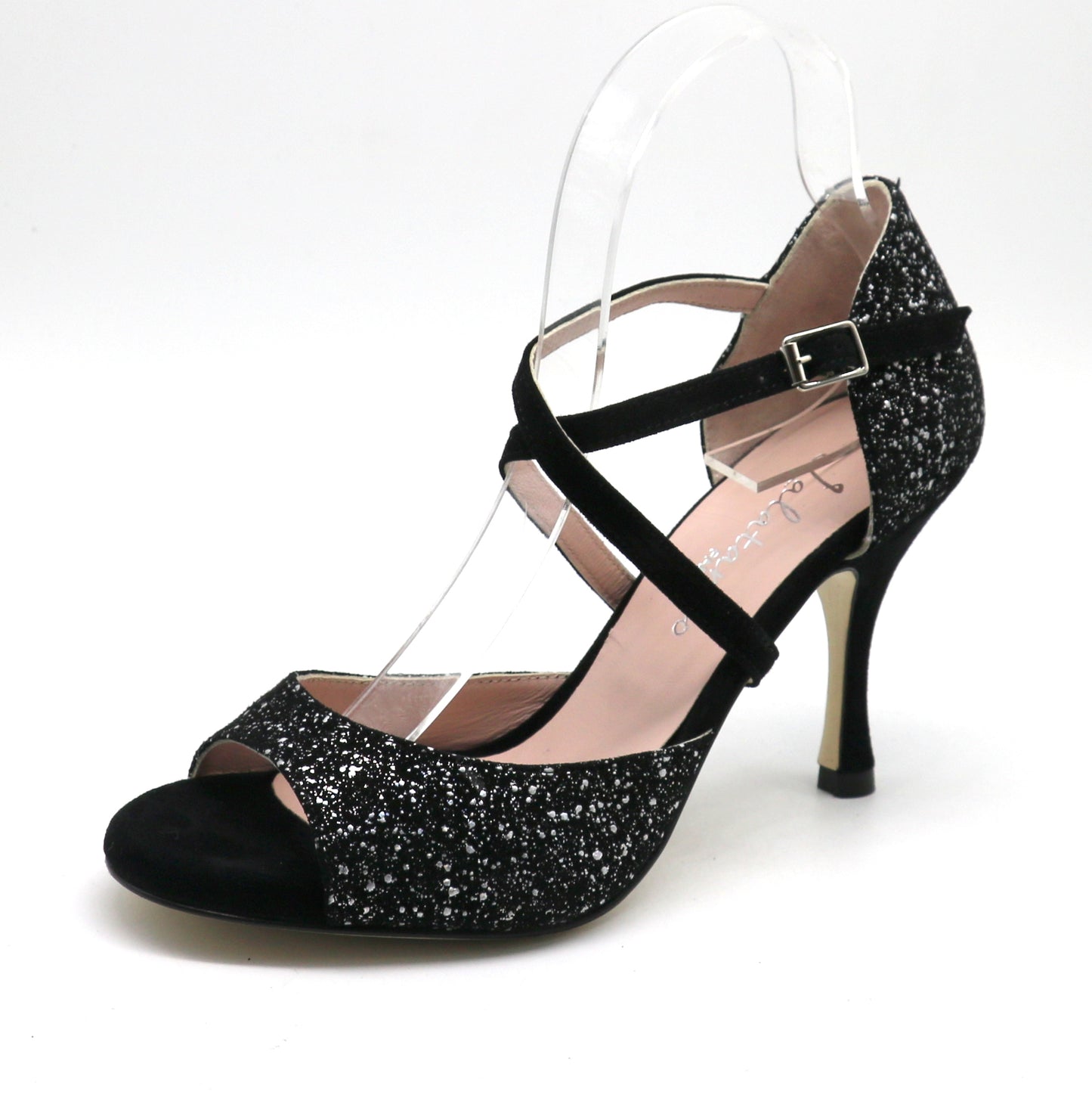 Picaflor daim noir étoilé talons 8cm