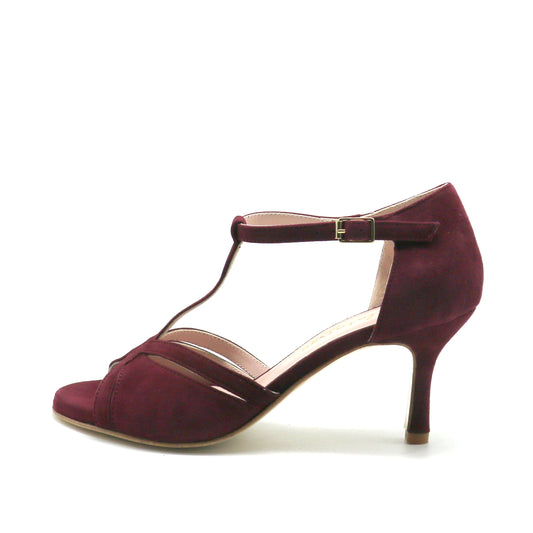 Coco velours aubergine talons 7cm