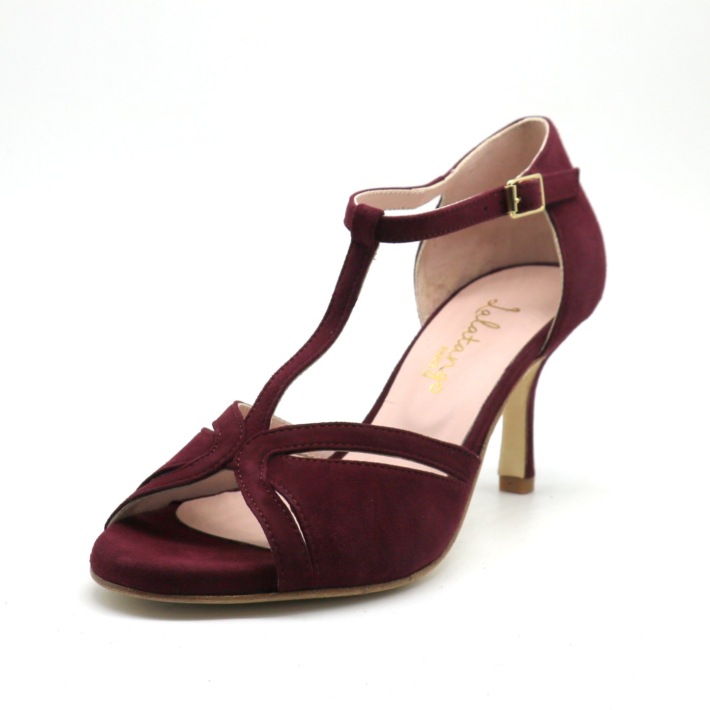Aubergine velvet Coco 7cm heels