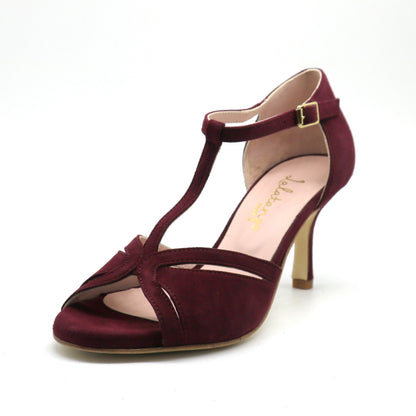 Aubergine velvet Coco 7cm heels