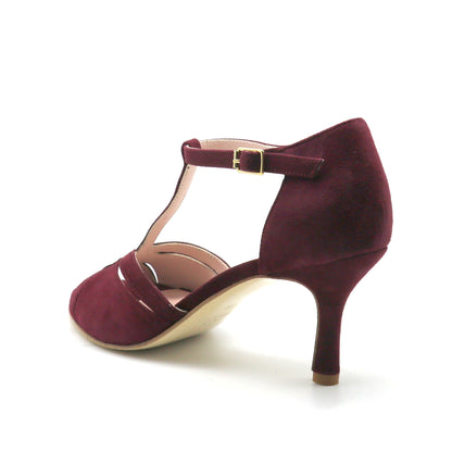 Aubergine velvet Coco 7cm heels