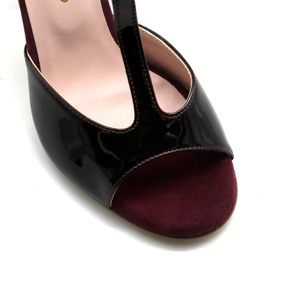 Simple aubergine varnish 9cm heels