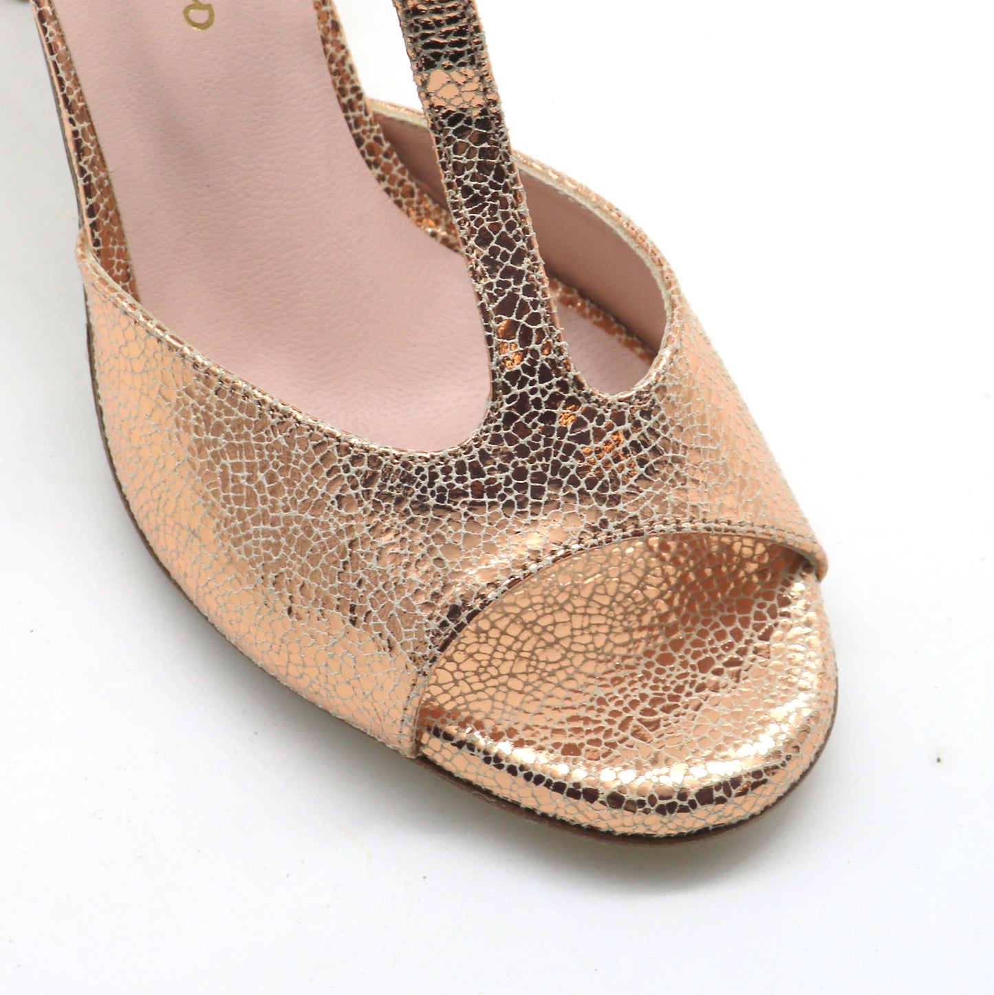 Chico copper broken glass effect 8cm heels