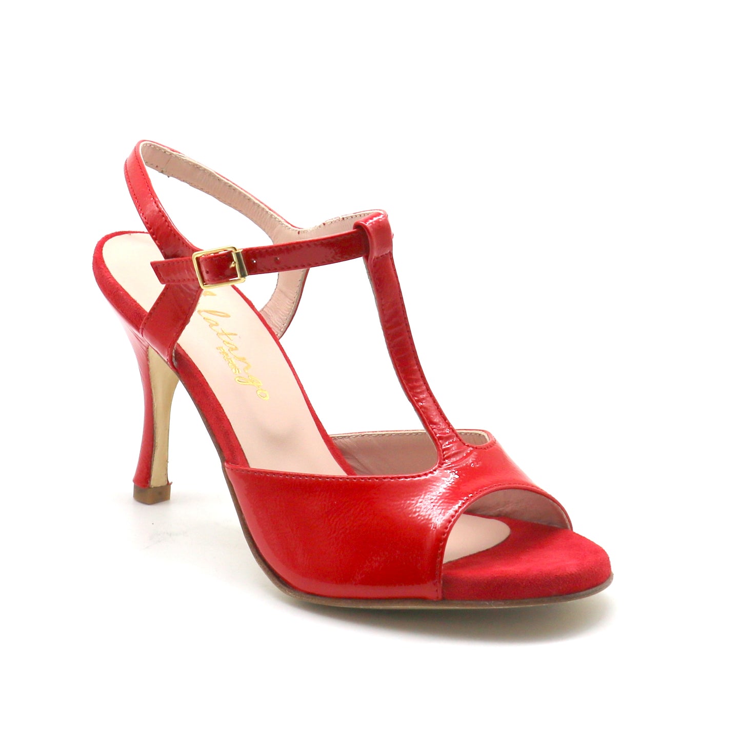 Sencillo red patent heels 8cm